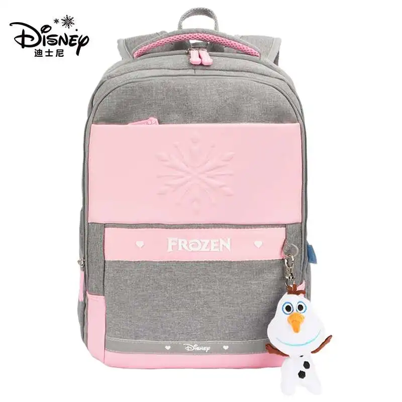 2022 Disney Genuine Gefrorene Schule Taschen Für Mädchen Primäre Student Schulter Orthopädische Rucksack Elsa Anna Grade 1-5 Geschenke mochila