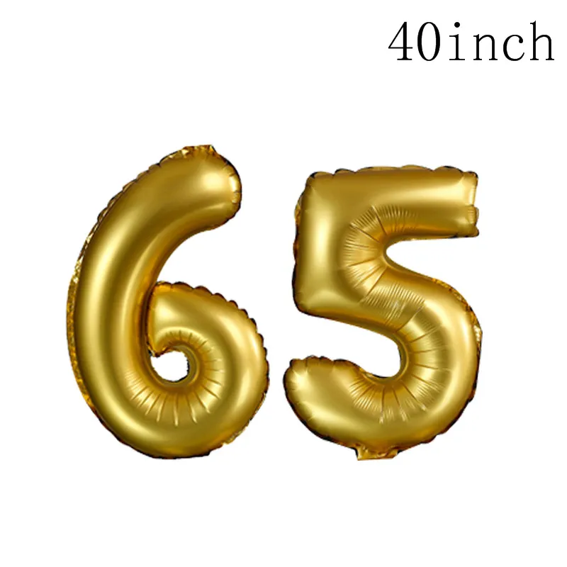 Chicinlife Number 65 Foil Balloons Happy Birthday Balloon Retirement Wedding Anniversary Party Decoration 65th Birthday Party