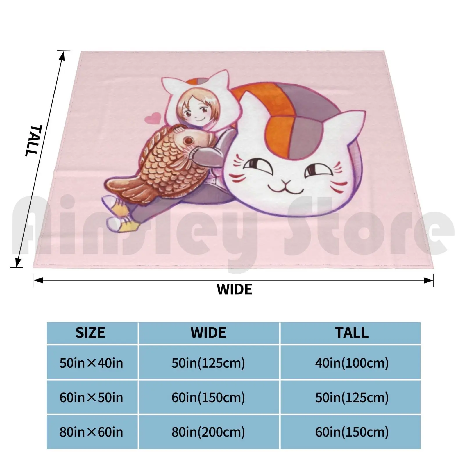 Blanket Nyanko Sensei Feat Taiyaki & Natsume 69 Nyanko Sensei Natsumes Book Of Friends