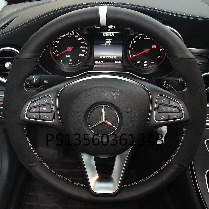 For Mercedes-Benz C-Class E-Class A-Class G-Class S-Class AMG GLE GLC GLS GLB GLA Hand-sewn leather steering wheel cover