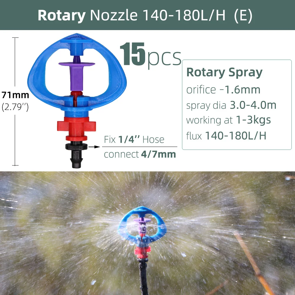 1/4 cieplarnianych \'\'Barb podlewania System zraszania z ogród Mist podmiotów uczestniczących w systemie udziałów mikro Spray obrotowy dysze