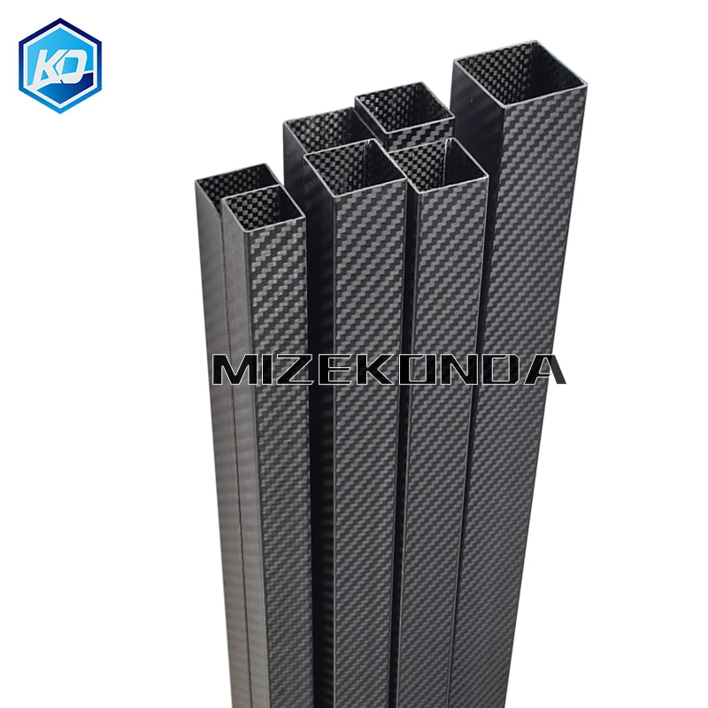 1Pcs 1000mm 3K Full Carbon Fiber Square Tube OD: 25 26 28 30 32 34 35 36 38 40mm Twill Matte Surface For RC Model Material