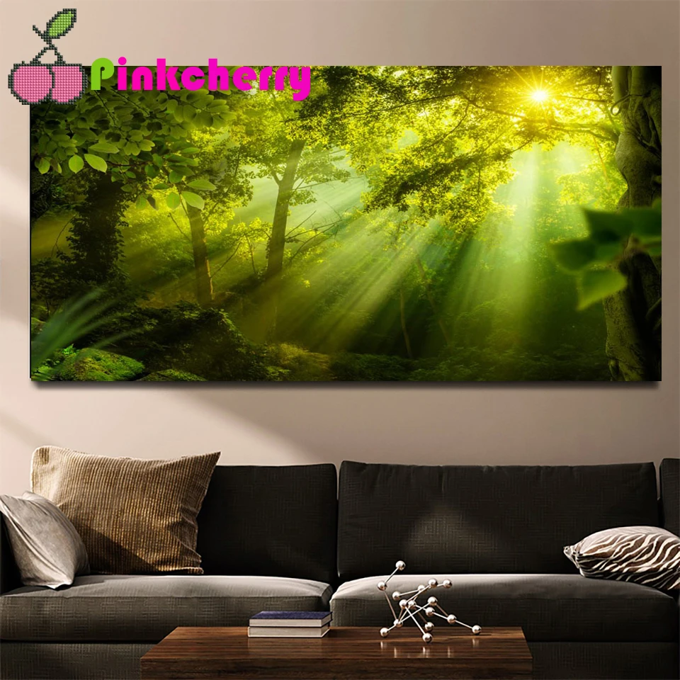 

DIY 5D Diamond Painting Landscapes Forest sun exposure Painting Cross Stitch Kits Diamond Embroidery Home Decor The scenery k400