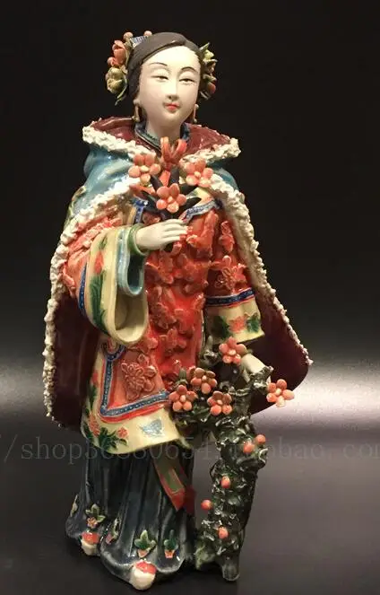 Ceramic handicraft figures decoration pottery art plum blossom proud snow  luxury girl Beauty figure Sculpture statue Home Decor