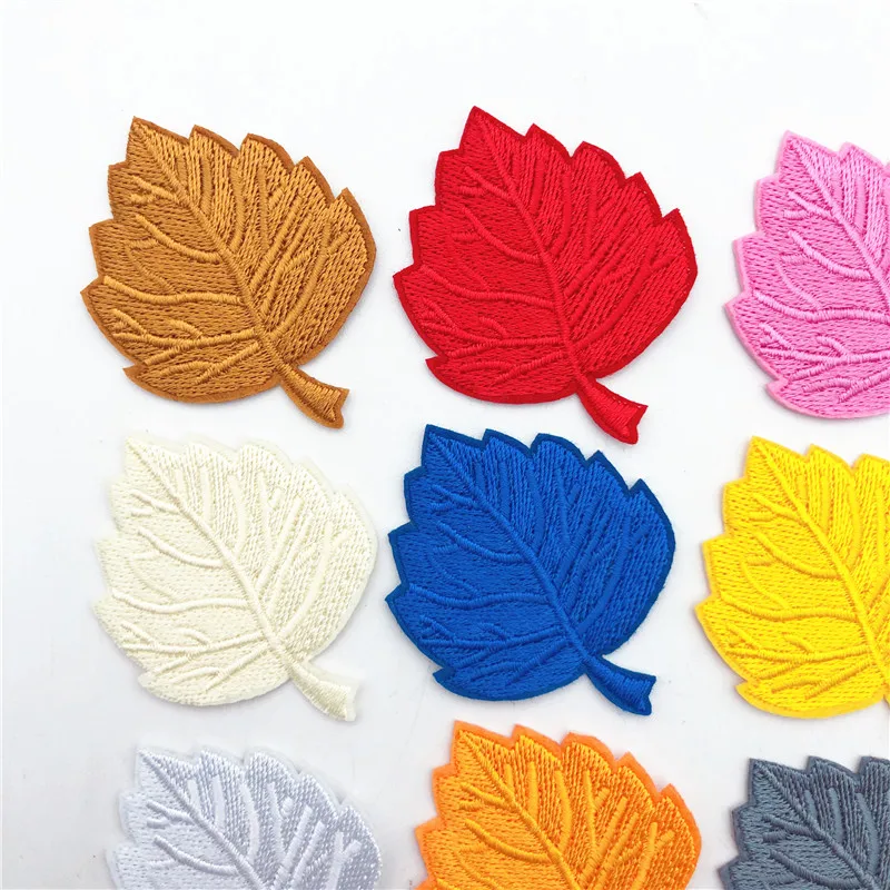 160pcs  Embroidered Leaf Patches Iron On Applique for Bags Clothes Sewing Patch