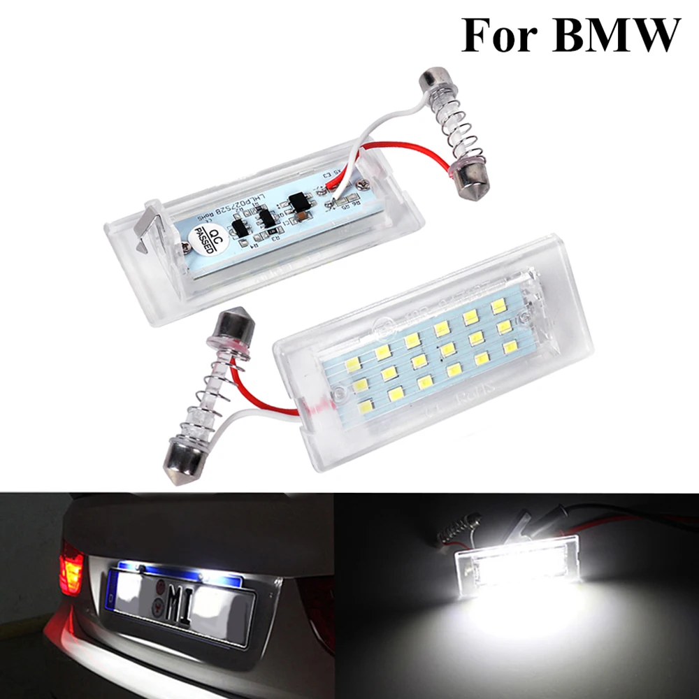 

2Pcs For BMW X5 E53 1999-2006 X3 E83 2003-2010 canbus LED Number License Plate Light Error Free White LED Lamp Car Accessories