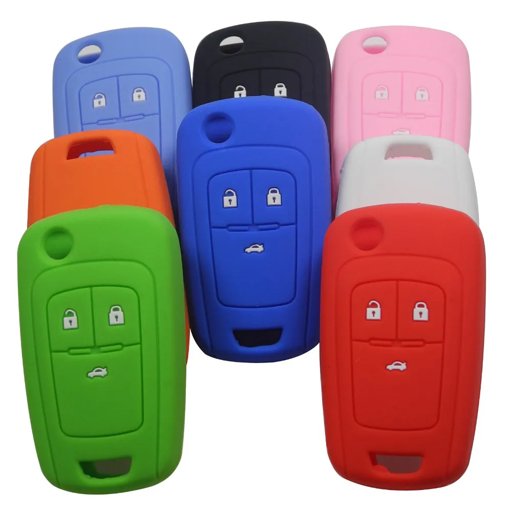 3 Buttons Silicone Car Key Cover Case For Chevrolet Cruze 2013 Spark Onix Silverado Volt Camaro Aveo Sonic Remote With Logo