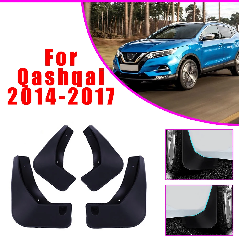 Car Mud Guards For Nissan Qashqai J11 2014 2015 2016 2017 Front Rear Splash Guards Over Fender Kit Car Fender Accessories 4Pcs