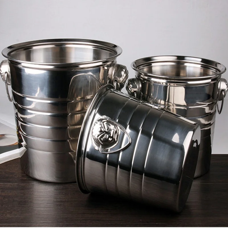 European Style Silver Stainless Steel large Ice Punch Bucket Wine Beer Cooler Champagne  Party   WF101511