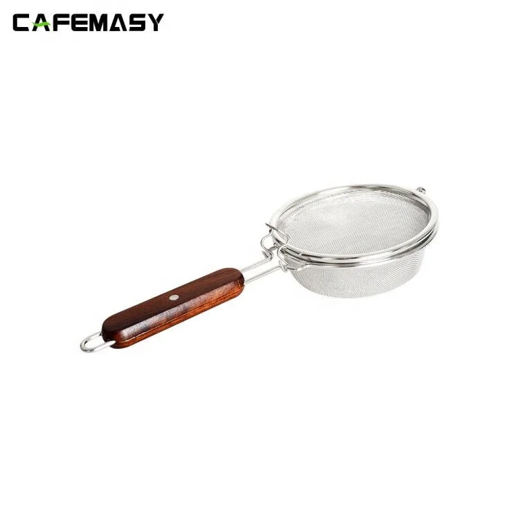 50-100g Coffee Tools Stainless Steel Coffee Roaster Wire Mesh with Wood Handle Coffee Bean Roaster Net CBN-001