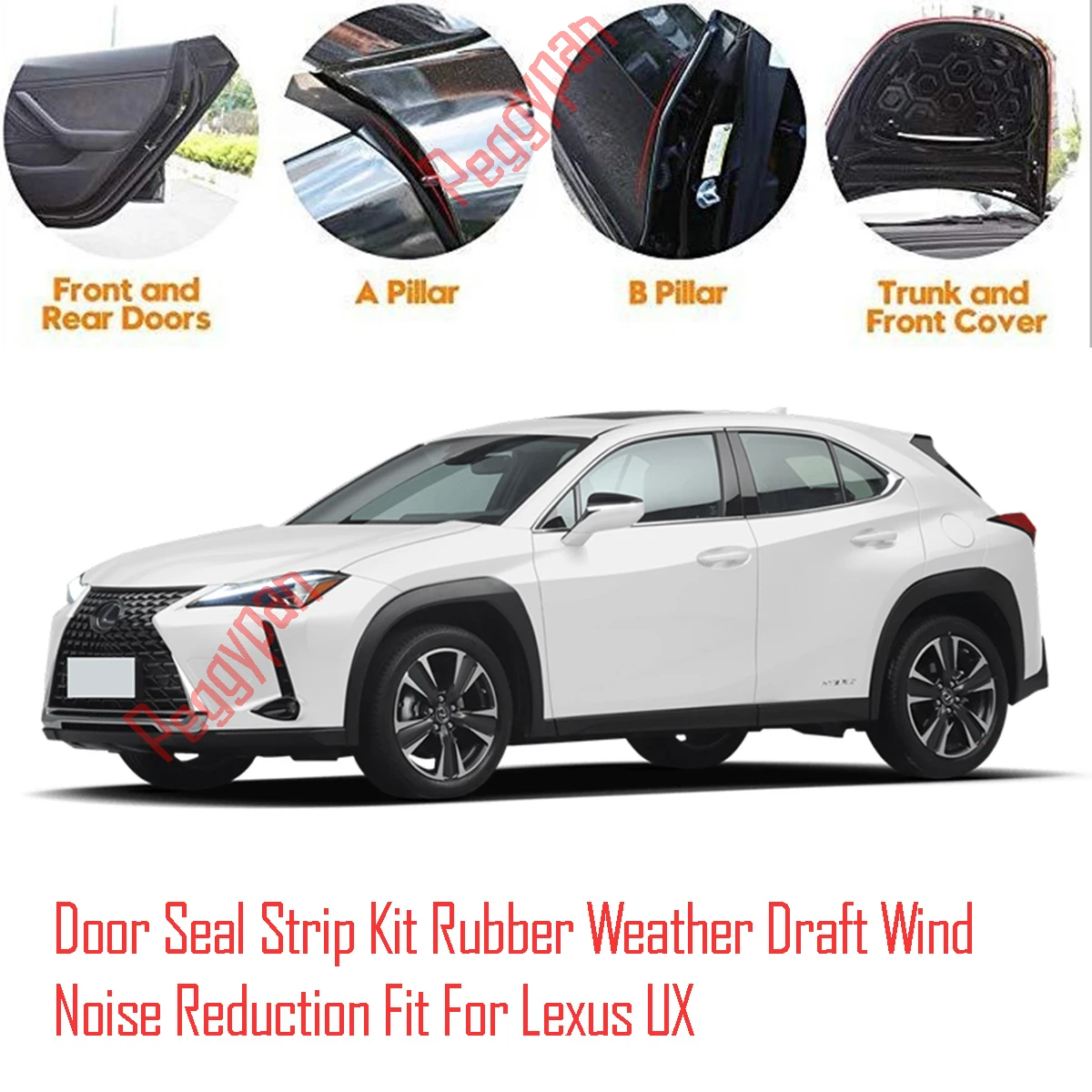 Door Seal Strip Kit Self Adhesive Window Engine Cover Soundproof Rubber Weather Draft Wind Noise Reduction Fit For Lexus UX