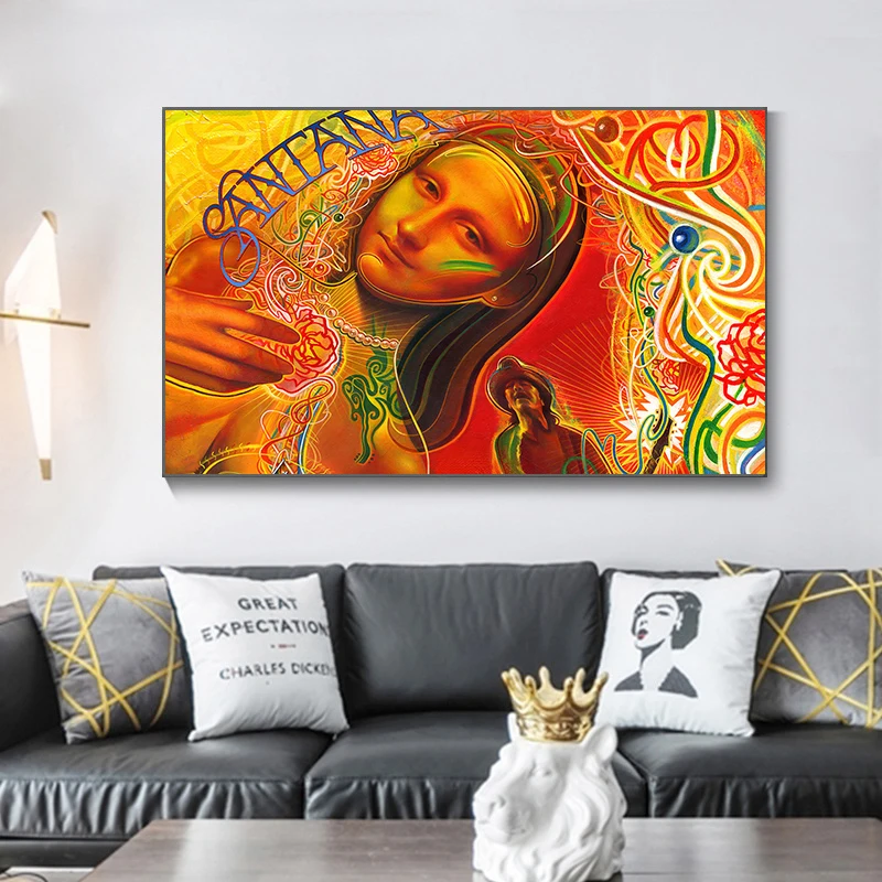 

Creative Painting Mona Lisa Portrait Art Records Posters and Prints Canvas Painting Posters Pictures for Living Room Decoration