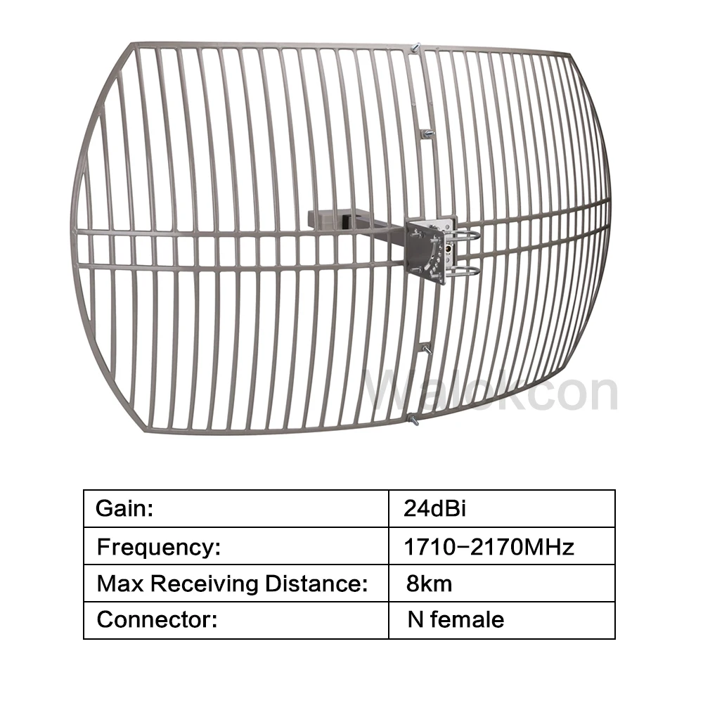 24dBi Gain 3G WCDMA UMTS 2100mhz External Grid Antenna N Female Outdoor Antenna For Signal Booster Repeater Signal Amplifier