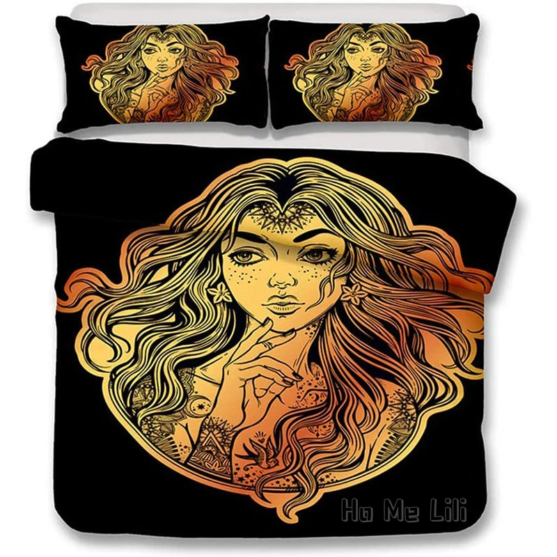 

Dark Gold Mandala Religion By Ho Me Lili Duvet Cover Set Bedding For Bedroom Decoration