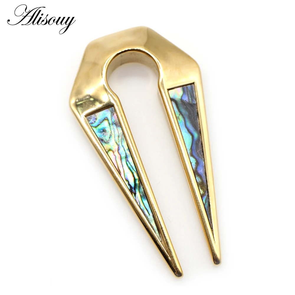 Alisouy 1PC Stainless Steel Shell Heavy Ear Clip Weight Plugs Tunnel Ear Gauges Expander Stretcher Earlobe Piercing Body Jewelry image 5
