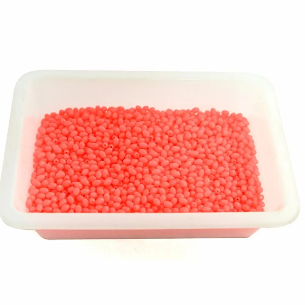 100pcs Hard Plastic Oval Fishing Beads Stopper Night Luminous Glow Beads Carp Fishing Accessories for Bait Rig