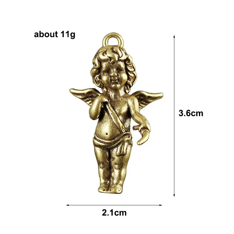 Brass Eros Cupid Couple Keychain Pendant for Necklace Greek Mythology God of Love Angel Key Chain Hanging Charms DIY Accessories