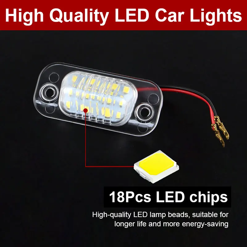 For VW Polo 3 Classic Variant Golf 3 1H1 GTI R32 For Seat Ibiza 6K Cordoba 6K White Canbus SMD Led License Plate Light Tail Lamp