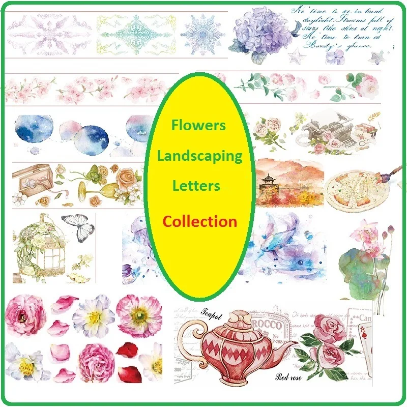 Flower landscaping washi paper tape Cherry Blossom garden building washi tape for DIY decoration