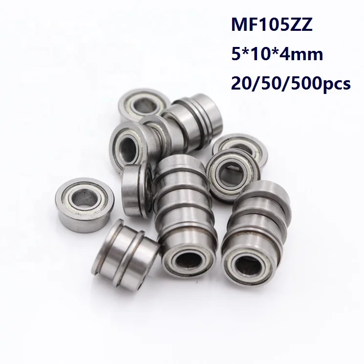 20pcs/50pcs/500pcs MF105ZZ MF105 ZZ Mini Bearings 5x10x4mm Doubel metal cover Flange Deep groove Ball Bearing Miniature 5*10*4mm