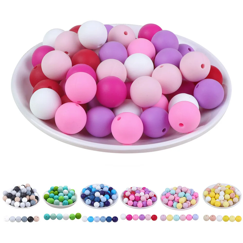 BOBO.BOX 12mm 20pc Silicone Teething Beads baby Chewable Pacifier Clips Children Products Food Grade BPA Free Baby Teether Beads