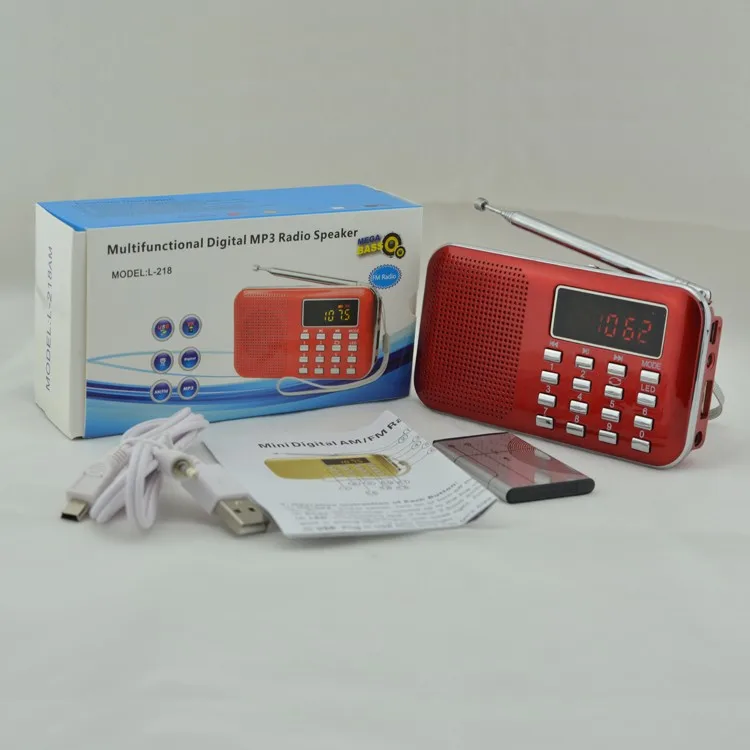 EONKO L-218 HIFI FM Radio Speaker with TF USB AUX Flashlight