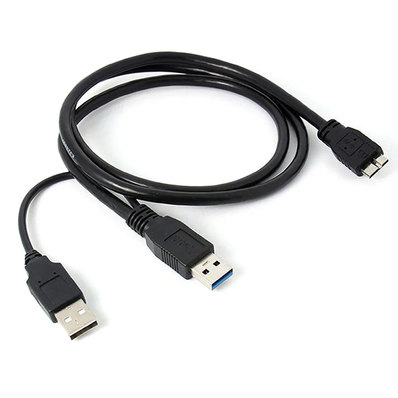 USB 3.0 Male To Type A Micro B Male Dual Power Y Splitter Cable Extension Wire For External Hard Drives