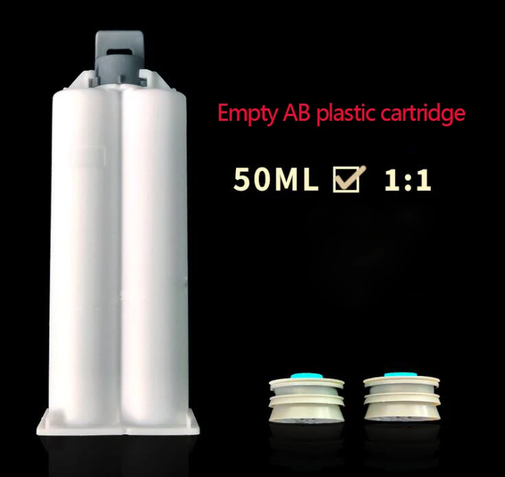 

two-component epoxy resin dedicated 1:1 white AB double fluid mixing glue empty tube round mouth cartridge 50 ml