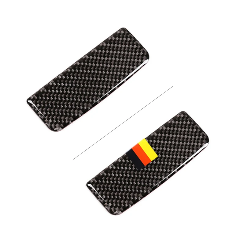 Car Carbon Fiber Passenger Side Storage Box Pull Handle Cover Sticker Trim For Mercedes Benz A CLA Class 13-18 / GLA 15-18