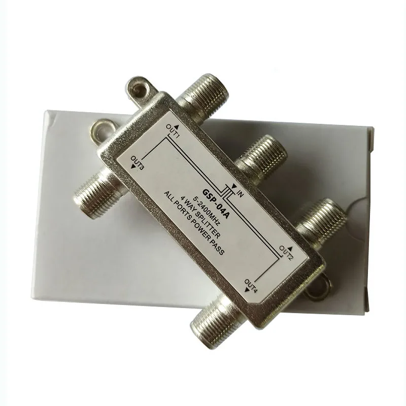 4 Way Satellite Splitter to receive TV singal Zinc alloy Antenna RF Coaxial Cable Distribute satellite signal to smart TV