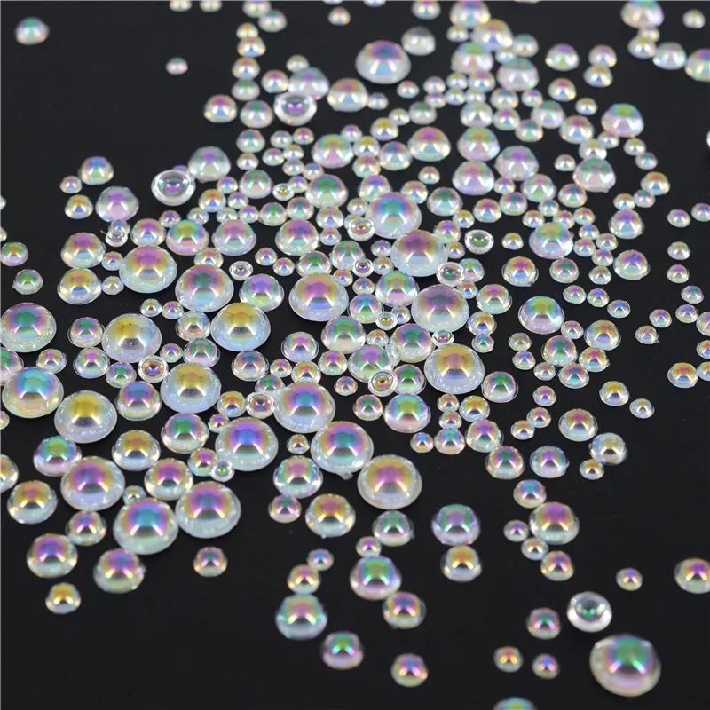 3/4/5/6/8mm DIY Clear AB pendant jewelry accessories Cabochon Domes Round Water droplets Wihout glue Beads