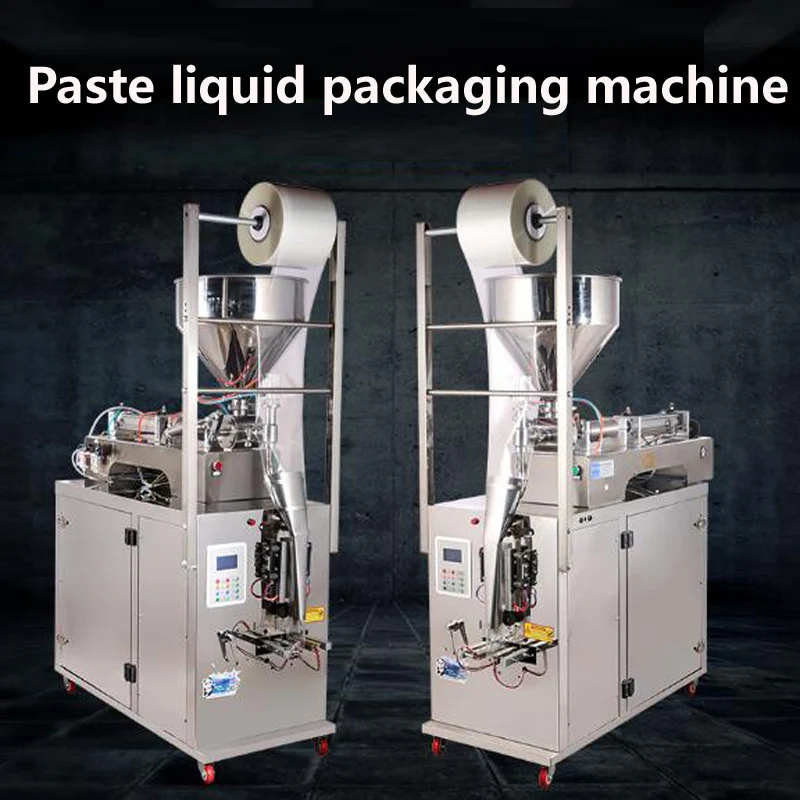 500W Pneumatic Paste Liquid Packaging Machine Stainless Steel Commercial Filling Packaging Machine