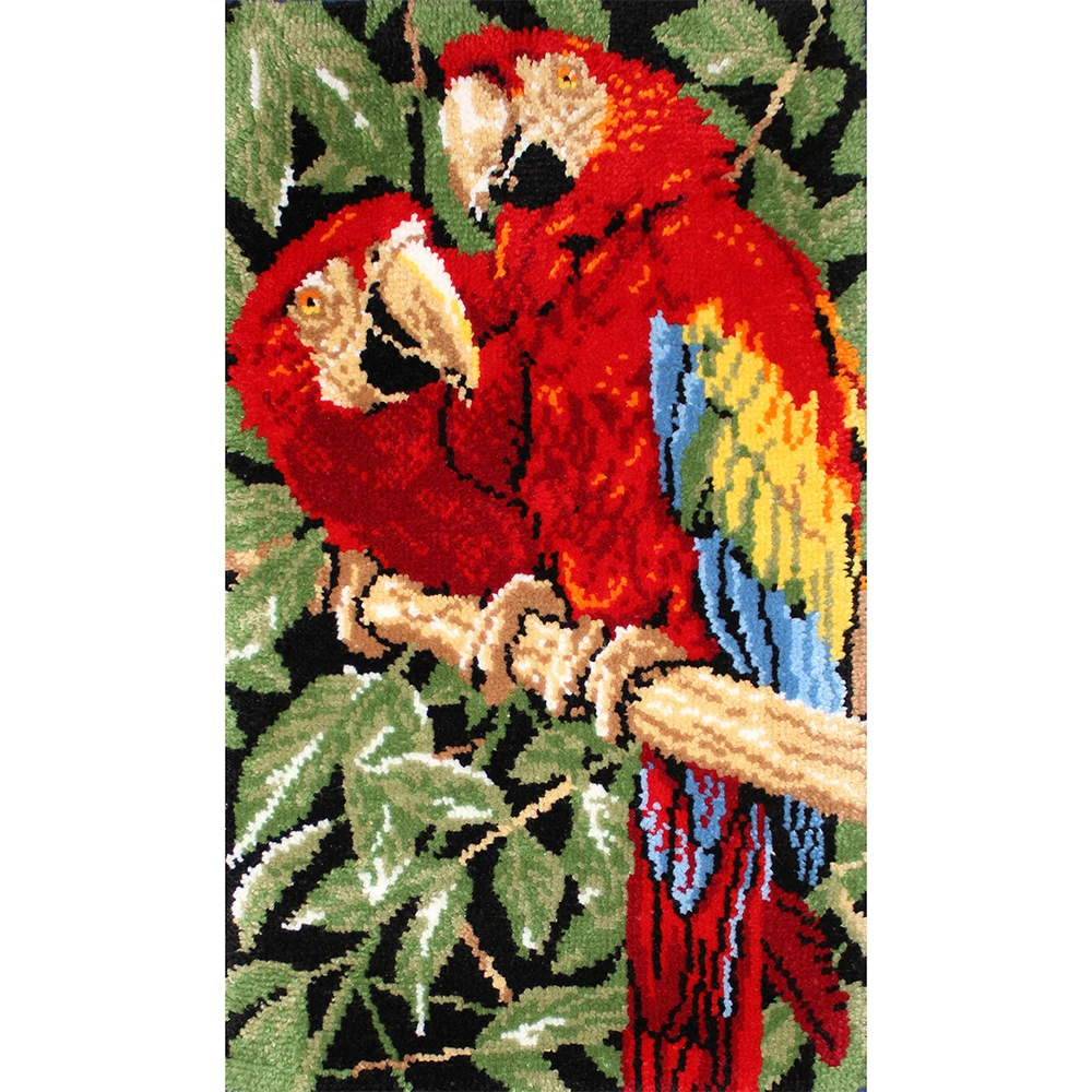 Carpet embroidery set with Pre-Printed Patter Parrot Latch hook rug kit Foamiran for needlework do it yourself Home decoration