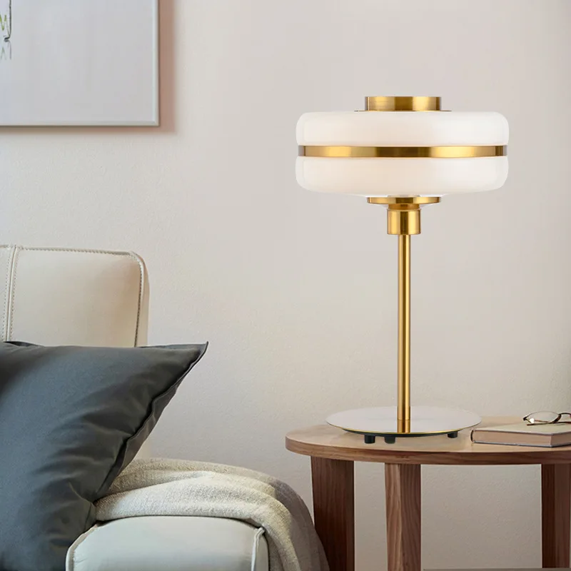 Light Luxury Nordic Example Room Sitting Bedroom Atmosphere Led Decorative Glass Round Table Lamp