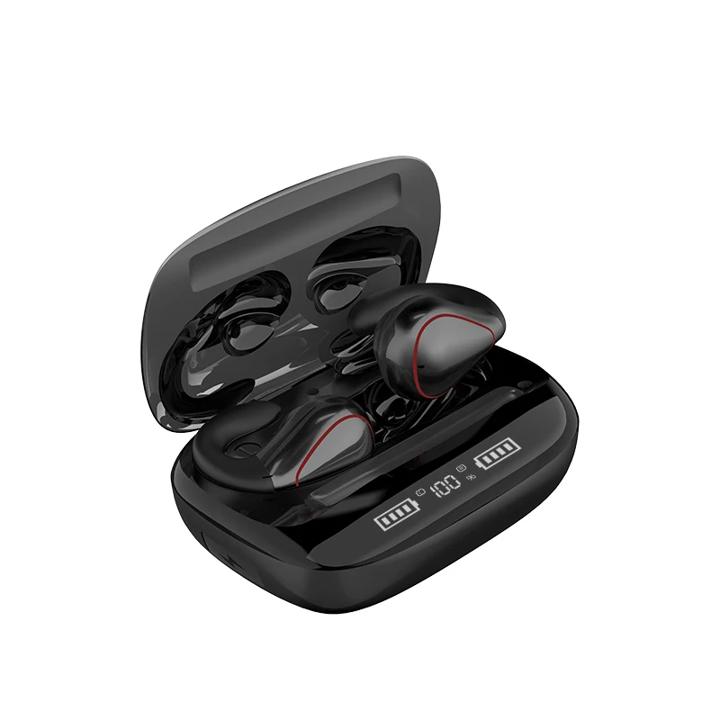 TWS 이어폰 무선 블루투스 5.0 헤드폰 방수 스포츠 헤드셋 마이크가있는 소음 감소 이어 버드