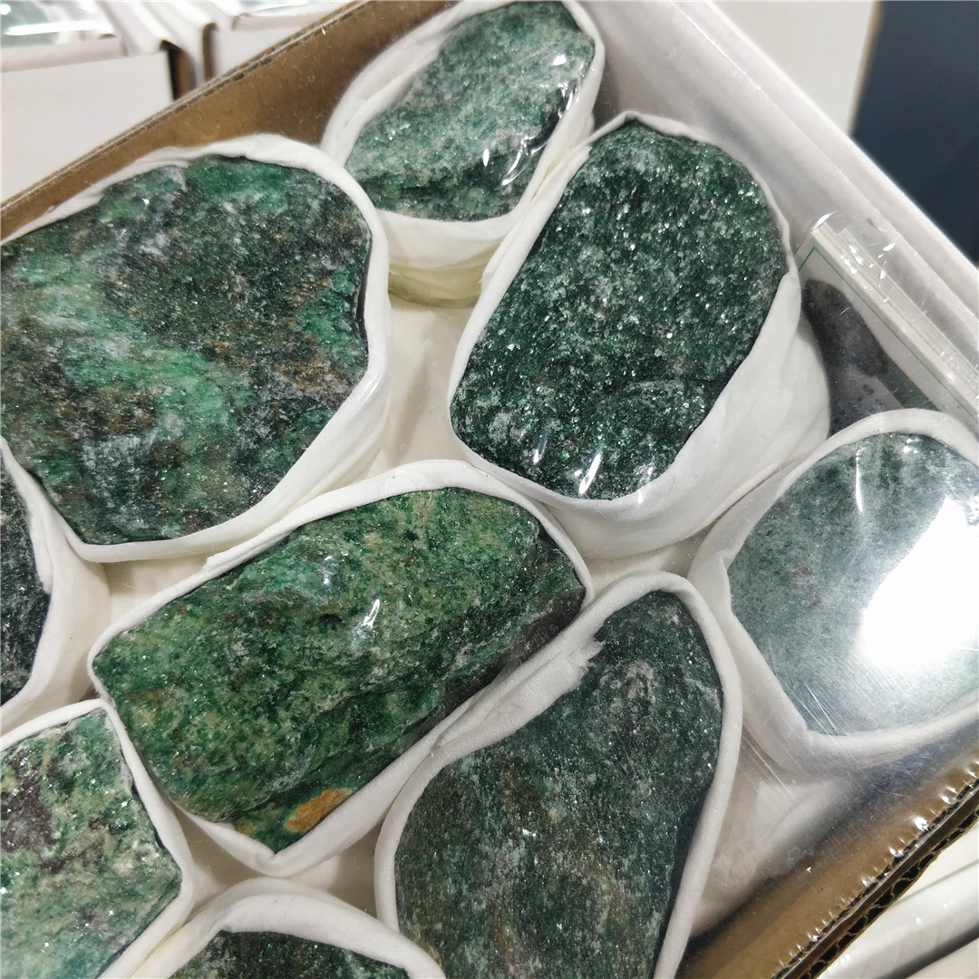 Rare Natural Rough Fuchsite Crystals Raw Rocks Mine Green Mica Euchlorite Set Of Stones And Minerals Box Gemstones Collections