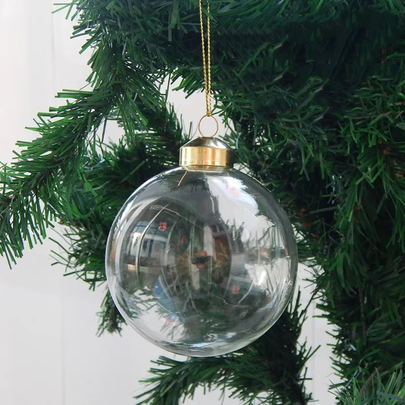 

30pcs/pack Diameter=6cm Mini Size Transparent Glass Ball Home Decoration Christmas Day Tree Hanging Globe Ornament Wedding Prop