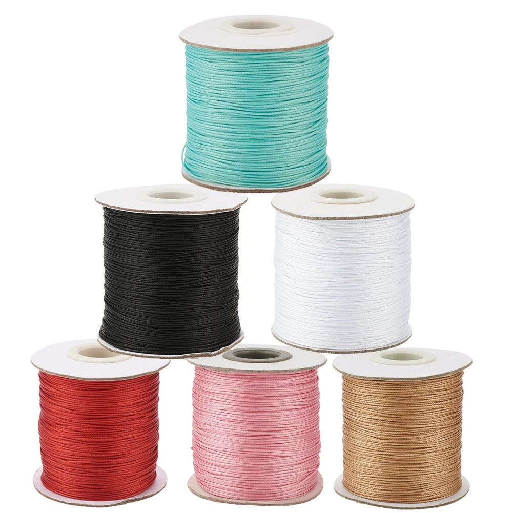 0.5mm Waxed Polyester Cord String Rope Strap Beading Cord Waxed Thread Fit Bracelet DIY Jewelry Making about 185yards/roll