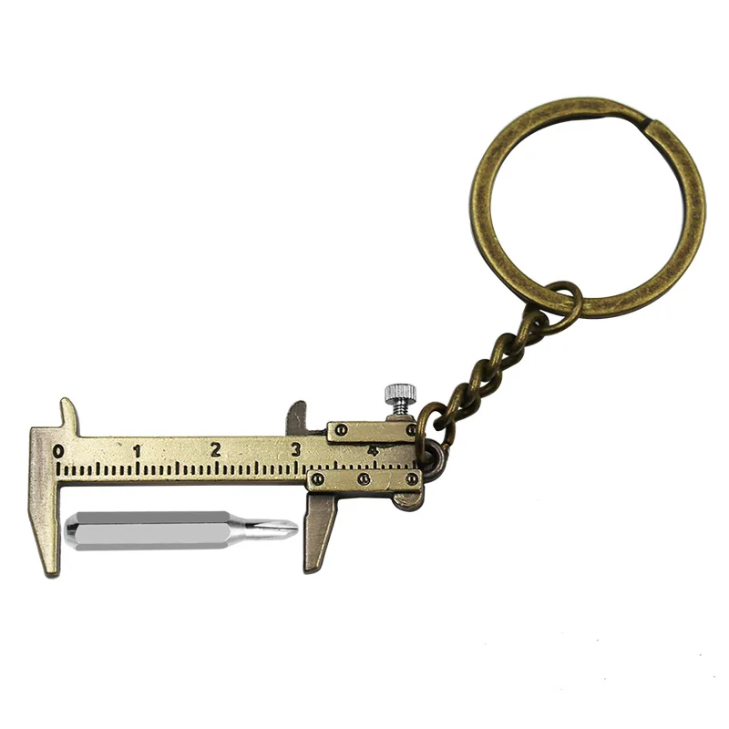 1PC Mini Vernier Caliper Vintage Keychain 0-50mm 0-45mm Car key