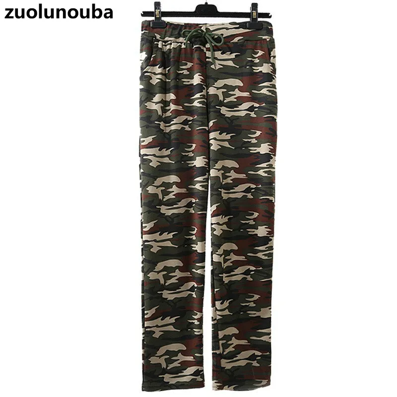 

Zuolunouba 2020 New Camouflage Overalls Ladies Trousers Loose Elastic Lace-up Elastic Waist Casual Fashion Women Cropped Pants
