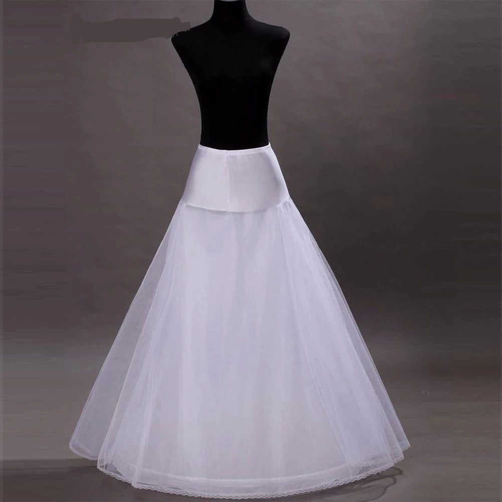 Ropa interior Popular para boda, enagua blanca de crinolina larga, capa de enagua