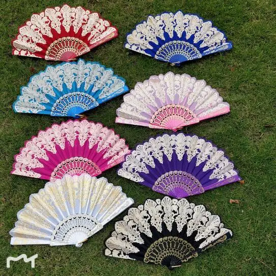 

23CM new Spanish plastic folding fan exquisite peacock lace fan gifts