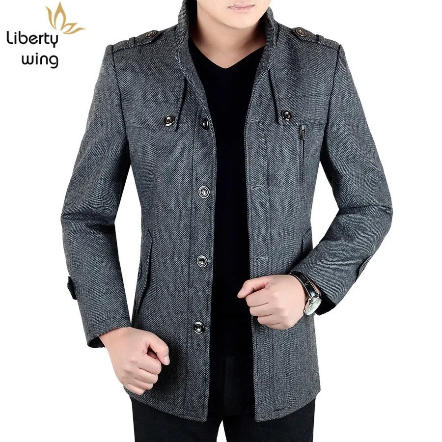 

Mens Business Suit Jackets Plus Size 4XL Autumn Warm Loose Long Sleeve Jacket 2020 New Single Breasted Casual Outerwear
