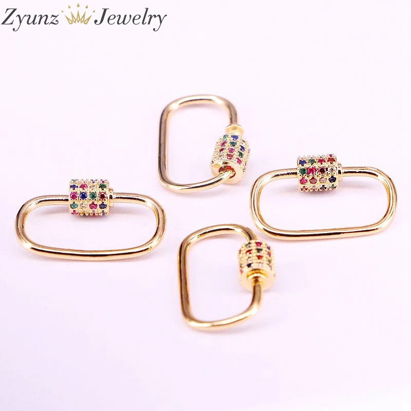 6PS، مشبك لولبي بيضاوي CZ Micro Pave، قفل حلقة تسلق بمشبك لولبي، مشبك متشابك، مشابك قفل بيضاوية الشكل