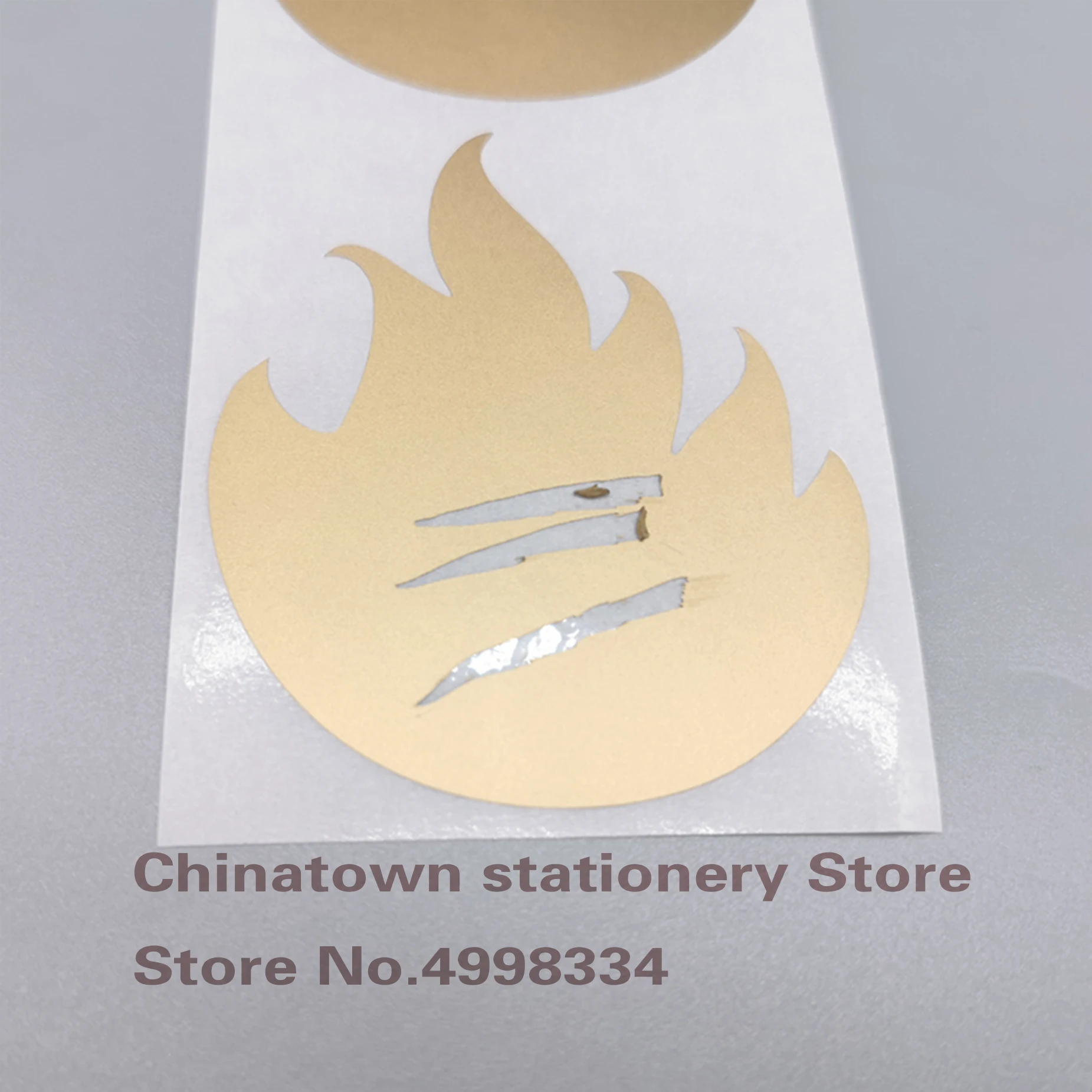 50pcs Scratch Off Stickers  56*68mm Golden flame shape Color Blank For Secret Code Cover Home Game Wedding Message