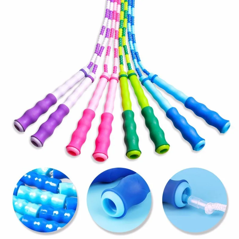 Tangle-Free Segmented Beaded Jump Rope For Kids Fitness Skipping Rope For Men and Women Adjustable Length Weight Loss