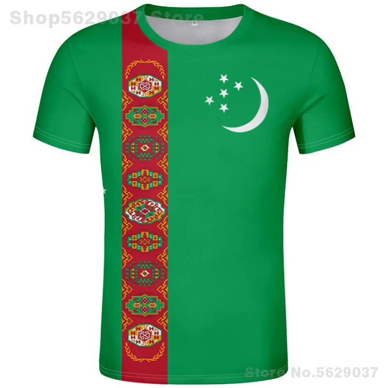 Turkmenistan T Shirt Free Custom Name Number Tkm T-Shirt Nation Flag Tm Kyrgyz Turkmen Country Diy Print Photo Text Logo Clothes