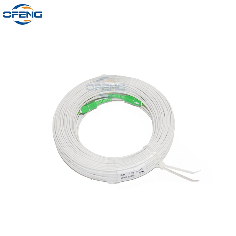 	 Indoor and Outdoor Fiber Optic Drop Cable, Optical Patch Cord, SM, SX G675A1, SC LC FC, ST Connectors, 2 Steel 1Core, 200m DIY