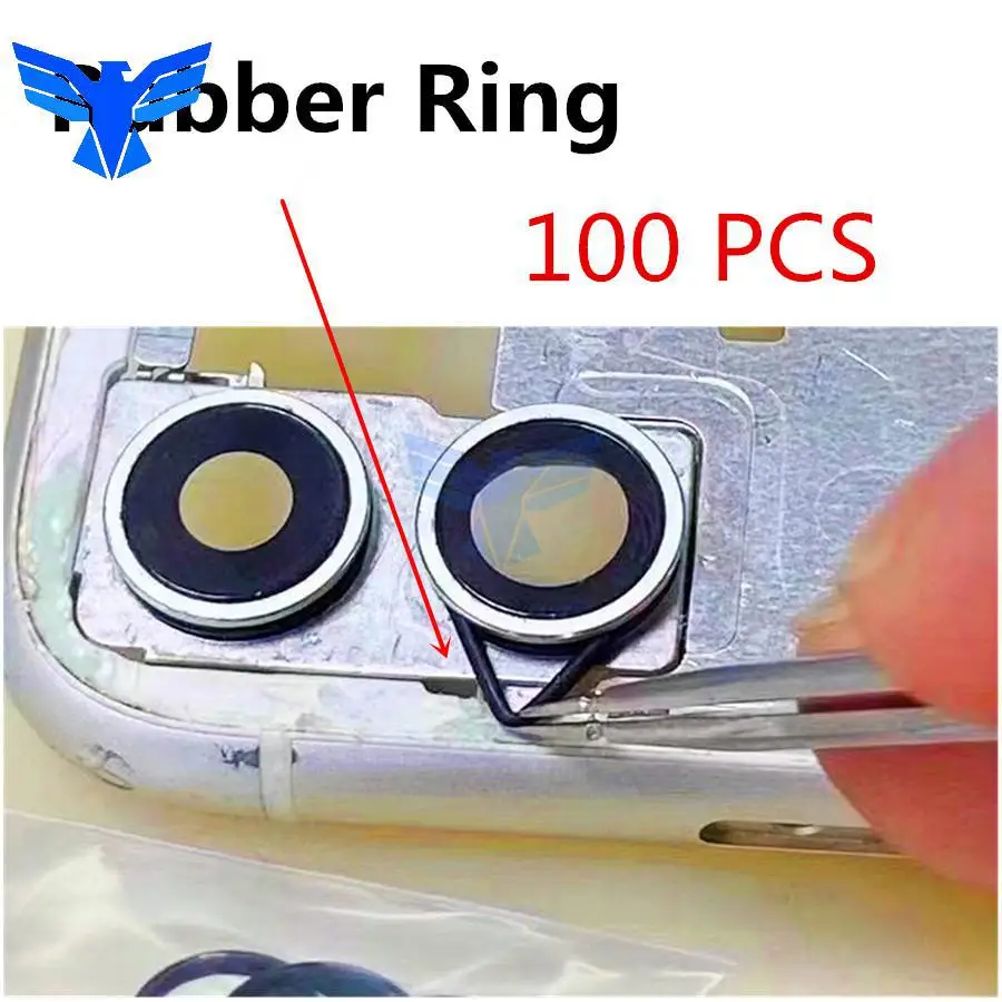 100 Pcs Rubber Ring Near Dedicated To Big Hole Back Glass Repair Replacement For Iphone 11 Pro Max 12 Mini Camera Anti Dust Fix