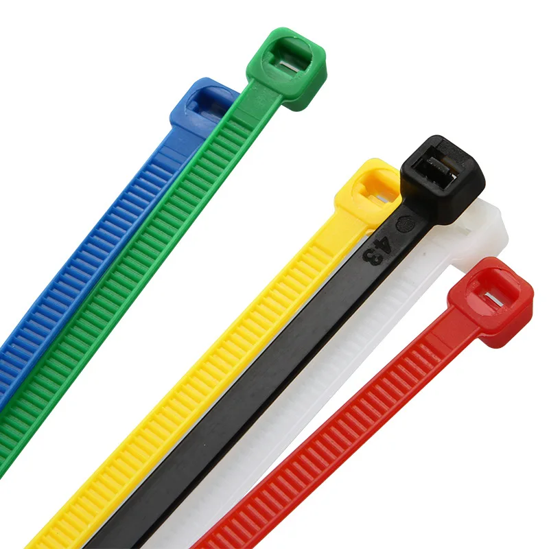 Attaches de gestion de câbles industriels assorties, fil en plastique, attaches zippées, organisateur de câbles électriques en nylon, coloré